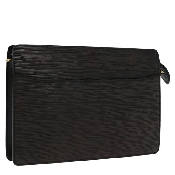 LOUIS VUITTON Epi Pochette Homme Clutch Bag Black Noir - Picture 1 of 16